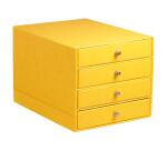 Rhodiarama trieur 4 tiroirs simili cuir italien 24,8x32,7x22,8 cm - Jonquille