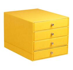 Rhodiarama trieur 4 tiroirs simili cuir italien 24,8x32,7x22,8 cm - Jonquille