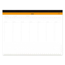 Rhodia sous-main semainier entoilé A4+ (22,2x29,9 cm) 60 feuillets microperforés - Blanc