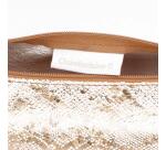 CÉLESTE CUIR Trousse ronde Ø5,5x22 cm Lazer Or