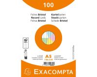 Paquete de 100 fichas retractiladas - Bristol sin perforar forradas 148x210mm - Colores surtidos