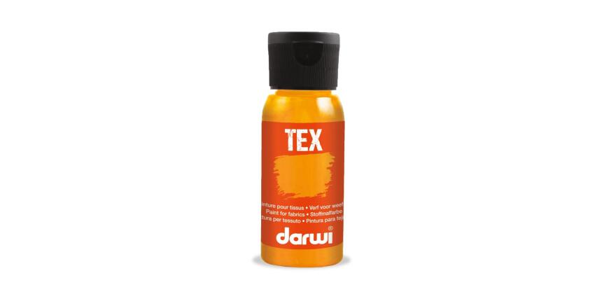 DARWI Flacon de 50 ml de Peinture Textile Fluorescente - Orange fluo
