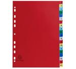 Intercalaires imprimés alphabétiques PP couleurs 12/100 AZ - A4 - Couleurs assorties