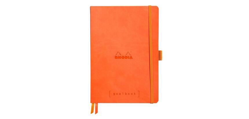 Rhodia Goalbook Softcover Notebook - 5x5 - 120 Sheets - 90gsm - Tangerine