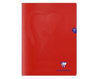 Cahier piqué Mimesys 24x32cm 48 pages petits carreaux couverture polypropylène - Rouge