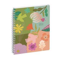 Agenda de bureau EasyTime 21S Spiralé Mini Labo 21 x 15 cm Semainier Janvier à Décembre 2026 - Vert