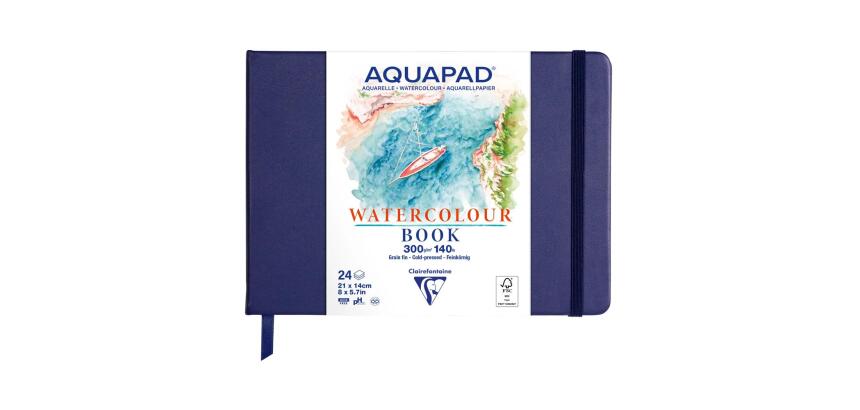 Carnet rembordé rigide Aquapad 21x14 24F 300g