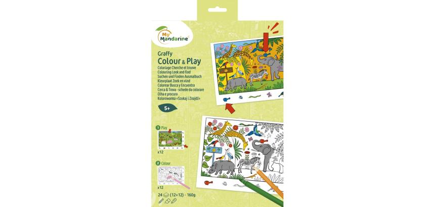 Graffy Colour & Play Cherche et trouve, Zoo - Vert