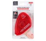 Adhesivo reposicionable de doble cara (expositor de 6) 10x7 cm - Rollo de 15 m - Frambuesa