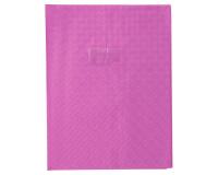 Protège-cahiers grain losange PVC 18/100ème avec porte-étiquette 24x32 cm - Violet