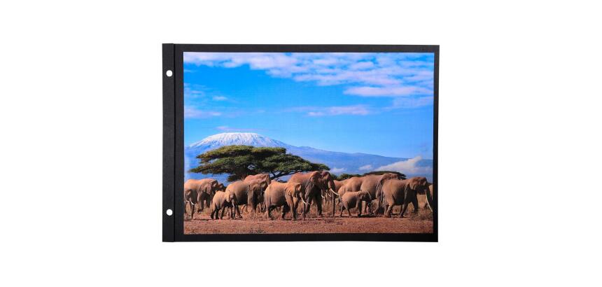 Recharge 10 feuillets en carte noire rigide pour album photos à vis - 30 ,7x21,6 cm - Noir