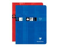 Cahier Travaux Pratiques piqué 17x22cm 80 pages grands carreaux + uni Couleur aléatoire - Assortis