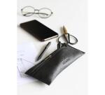 Rhodia ePURE trousse plate cuir véritable 22x8,5 cm - Noir