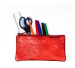 CUIRISÉ - Trousse plate 11x22 cm - Rouge