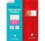 Cahier piqué déficients visuels 17x22cm 96 pages grands carreaux noirs 2 ,5mm agrandis 10x10 Couleur aléatoire - Assortis