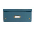 Boîte de rangement à plat carton 33x50x16cm Néo Déco - Bleu canard