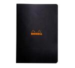 Cahier piqué Rhodia Classic 21x29,7 cm 96 pages petits carreaux 5x5 non détachables 80g - Noir