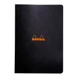 Cahier piqué Rhodia Classic 21x29,7 cm 96 pages petits carreaux 5x5 non détachables 80g - Noir