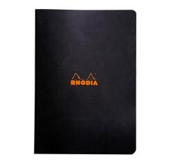 Rhodia Classic Stapled Notebook 21x29.7 cm 96 pages small squares 5x5 non-detachable 80g - Black