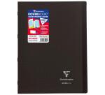 Cahier piqué Koverbook A4 96 pages grands carreaux couverture polypropylène transparent - Assortis