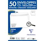Paquet de 50 Enveloppes Blanches C5-162x229mm - Auto-Adhésives - 90g/m2 - Blanc
