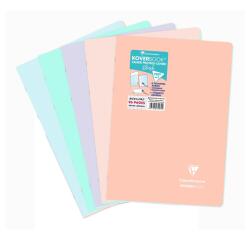 Cahier piqué Koverbook Blush A4 96 pages grands carreaux couverture polypropylène opaque bicolore - Assortis