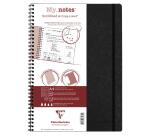 My.Notes Age Bag cahier reliure intégrale à marges détachables A4 120 pages détachables ligné + cadre en-tête - Noir