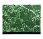 Carton à dessin papier marbré verni avec élastiques 26x33 cm - Pour formats A4 et 24x32 cm - Vert