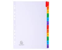 Separadores Separadores con pestañas impresas cartulina blanca 160 g/m 2 Con pestañas de colores reforzadas - Blanco - Blanco