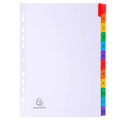Separadores Separadores con pestañas impresas cartulina blanca 160 g/m 2 Con pestañas de colores reforzadas - Blanco - Blanco