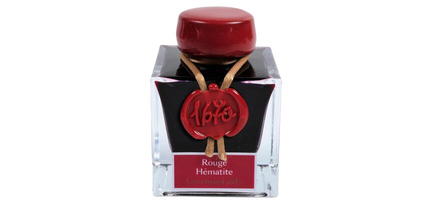 Encre 1670 à paillettes dorées 50ml - Rouge hématite