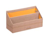 Rhodiarama porte-courrier simili cuir italien 25x10x14 cm - Touche de rose