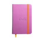 Rhodiarama carnet rembordé rigide 9x14 cm 192 pages ligné papier ivoire 90g fermeture élastique - Lilas