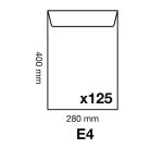 Boite de 125 Pochettes Kraft Adour Brun E4-280x400 mm - Auto-Adhésives - 120g/m2 - Brun