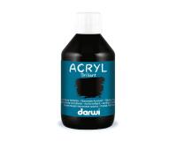 Darwi Flacon de 250 ml de Peinture Acrylique Universelle Brillante - Noir