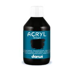 Darwi Flacon de 250 ml de Peinture Acrylique Universelle Brillante - Noir