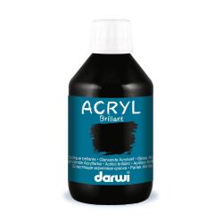 Darwi Flacon de 250 ml de Peinture Acrylique Universelle Brillante - Noir