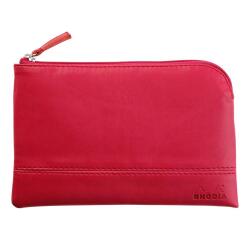 Rhodiarama pochette zippée en simili cuir - taille S (11x17 cm) - Framboise