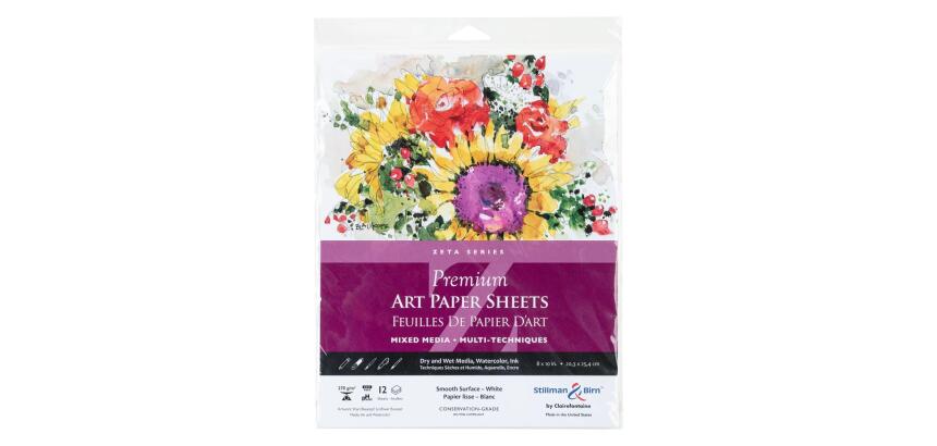 Sachet 12 feuil Zeta 270g - 20,3x25,4cm - Blanc