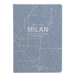 Jeans métro, Carnet piqué cousu fil A6 - 10,5 x 14,8 cm, 96 pages, ligné, ass. - Bleu jeans