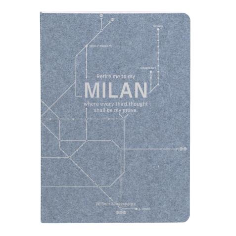 Jeans métro, Carnet piqué cousu fil A6 - 10,5 x 14,8 cm, 96 pages, ligné, ass. - Bleu jeans