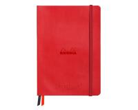 Rhodiarama Goalbook Creation rembordé rigide A5 160 pages papier Maya noir lisse dot 120g avec élastique - Coquelicot