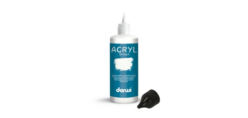 Darwi Flacon de 80 ml de Peinture Acrylique Universelle Brillante - Blanc