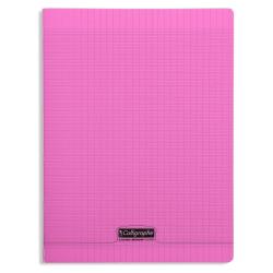 Cahier piqué 8000 POLYPRO 24x32 cm 96 pages grands carreaux 90 g - Rose
