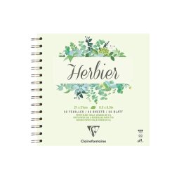 Herbier carnet spiralé 32F 21x21cm 180g