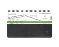 My.weekly.planner Age Bag cahier reliure intégrale en-tête 29,7x17 cm 120 pages détachables Semainier de bureau non daté et réglure DOT au verso - Noir