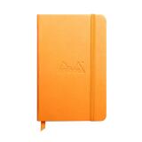 Rhodiarama carnet rembordé rigide 9x14 cm 192 pages uni papier ivoire 90g fermeture élastique - Orange