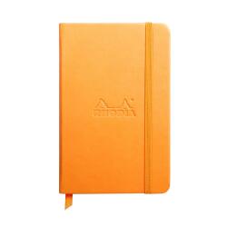 Rhodiarama carnet rigide A6 96 feuilles unies papier ivoire 90 g fermeture élastique. - Orange