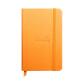 Rhodiarama carnet rigide A6 96 feuilles unies papier ivoire 90 g fermeture élastique. - Orange