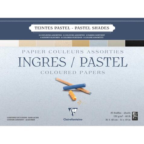 Ingres Pastel bloc collé 25F 36x48cm 130g - Assortiment pastel